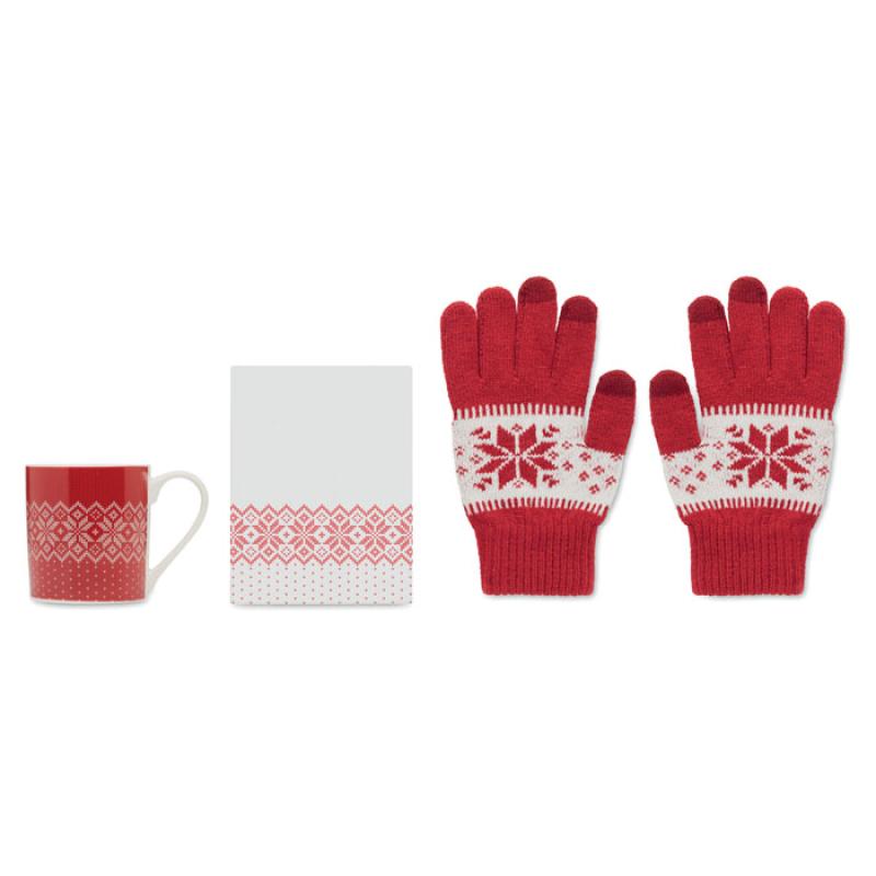 Juego guantes y taza