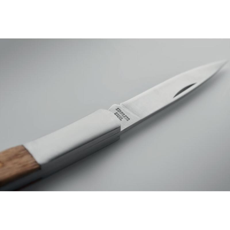 Cuchillo plegable de acacia