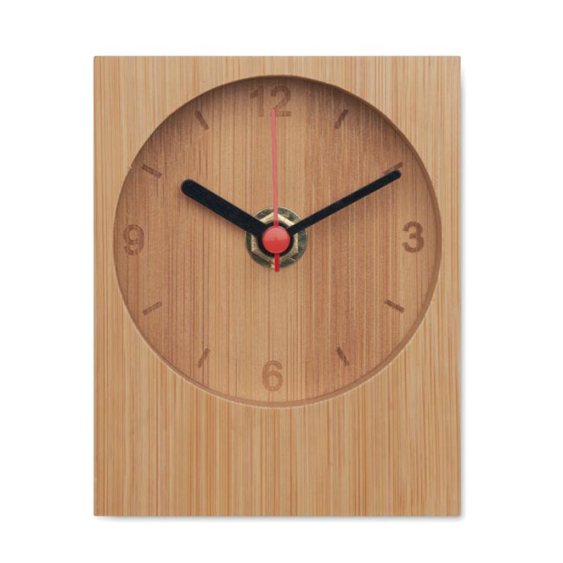 Reloj de sobremesa de bambú