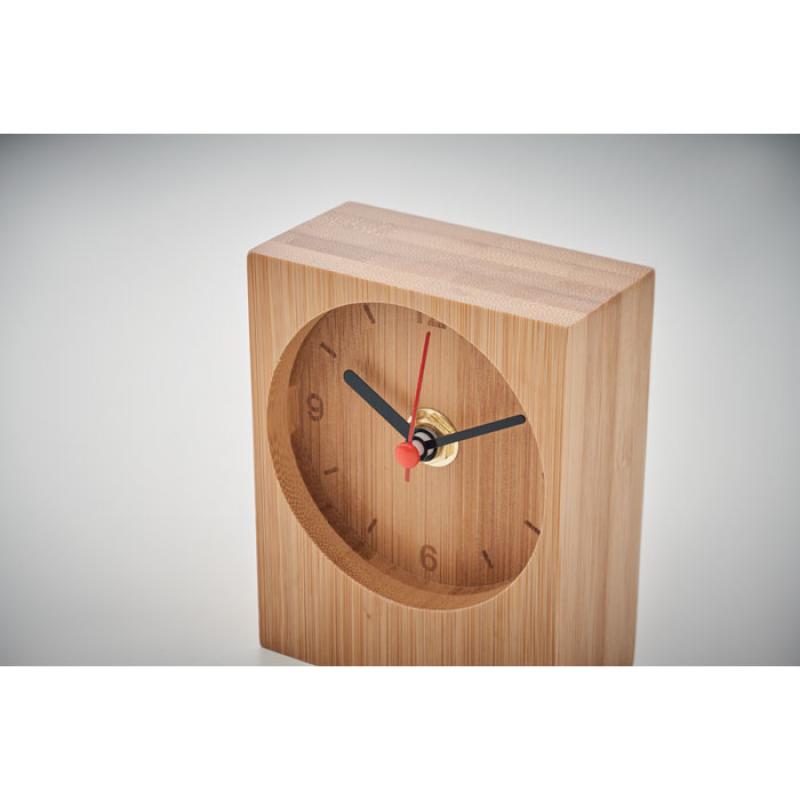 Reloj de sobremesa de bambú