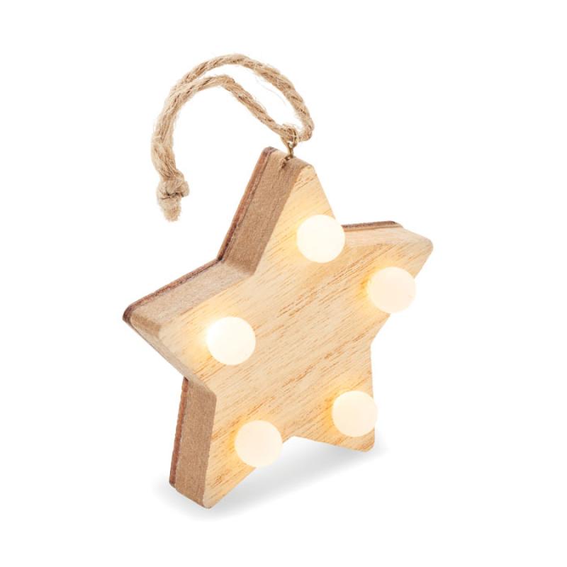 Estrella de madera con luces