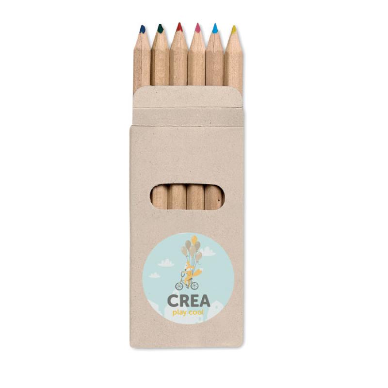 6 lápices de colores en caja