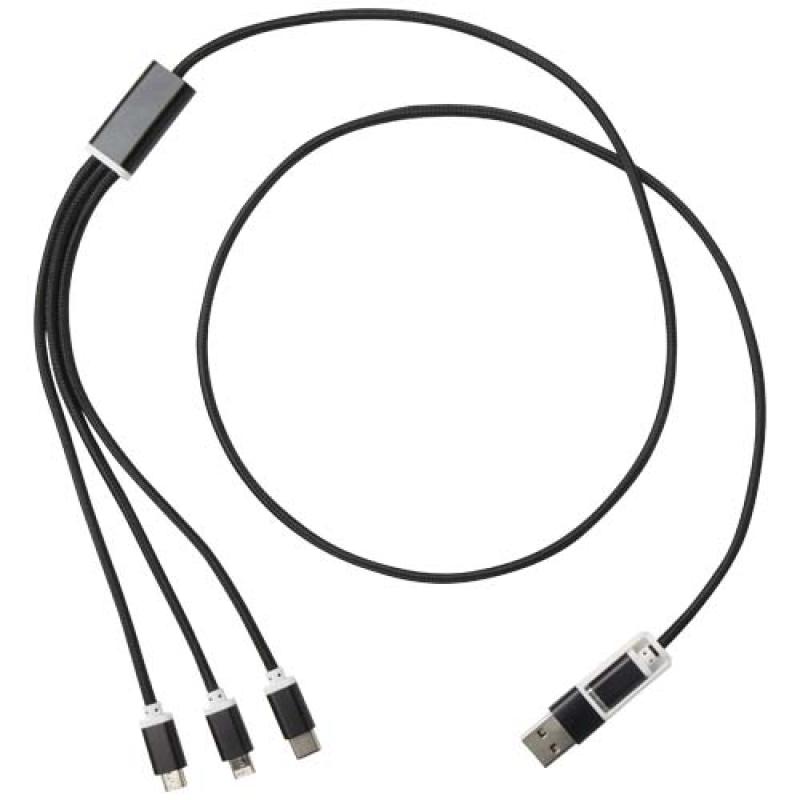 Cable de carga 5 en 1 de aluminio reciclado "Versatile"