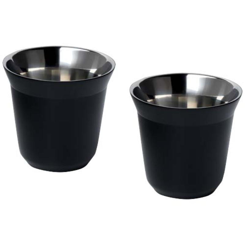 Juego de tazas para espresso de acero inoxidable de 80 ml con certificado RCS "Duo"