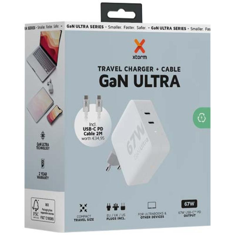 Cargador de viaje de 67 W con cable USB-C PD de 100 W "Xtorm XVC2067 GaN Ultra"