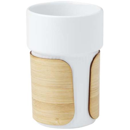 Vaso de 340 ml con funda de bambú "Fika"