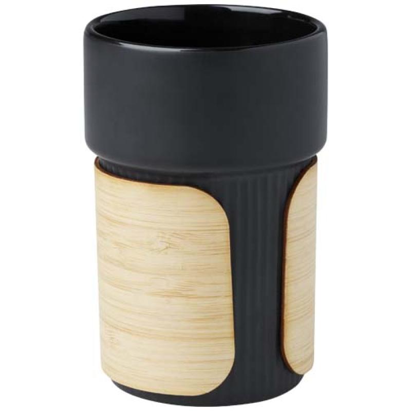 Vaso de 340 ml con funda de bambú "Fika"