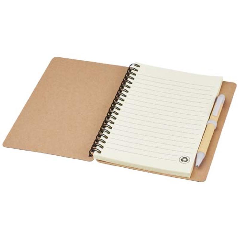 Libreta de papel reciclado con bolígrafo "Priestly"