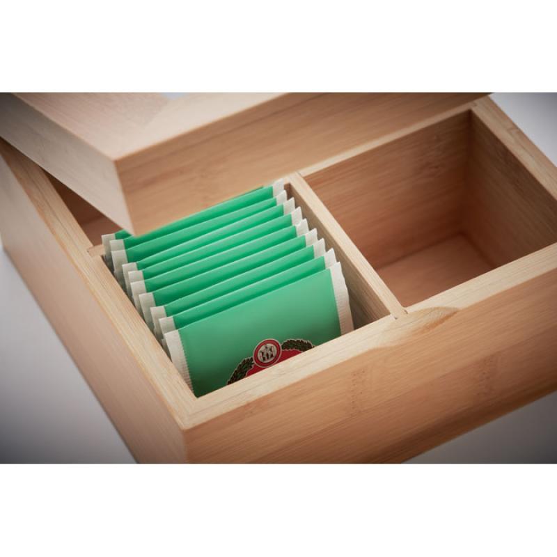 Caja de té de bambú