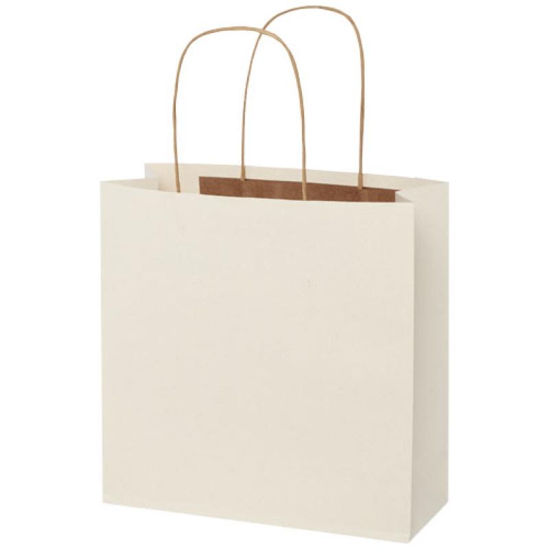 Bolsa de papel de residuos agrícolas 150 g/m2 con asas de papel retorcido, pequeña
