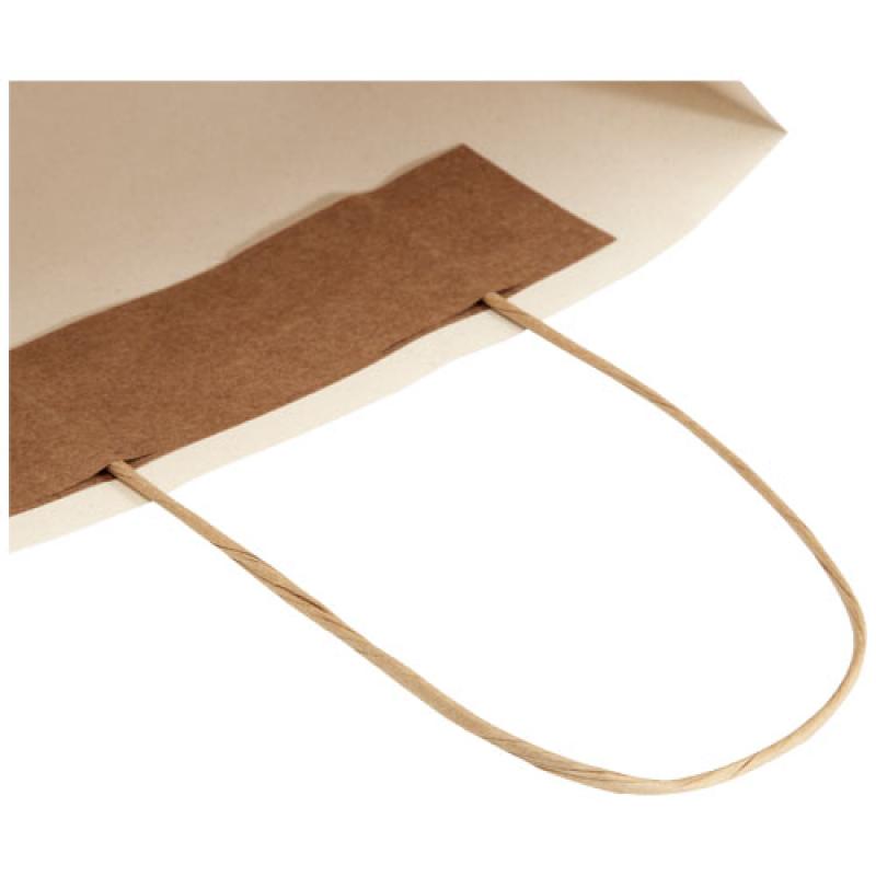 Bolsa de papel de residuos agrícolas 150 g/m2 con asas de papel retorcido, pequeña