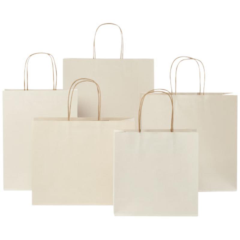 Bolsa de papel de residuos agrícolas 150 g/m2 con asas de papel retorcido, pequeña