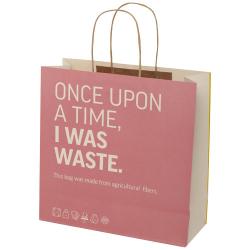 Bolsa de papel de residuos agrícolas 150 g/m2 con asas de papel retorcido, XL
