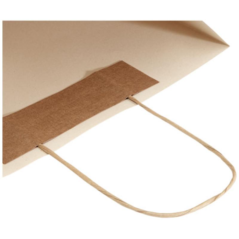 Bolsa de papel de residuos agrícolas 150 g/m2 con asas de papel retorcido, XL