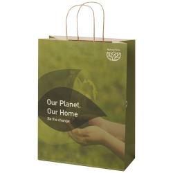 Bolsa de papel de residuos agrícolas 150 g/m2 con asas de papel retorcido, XXL