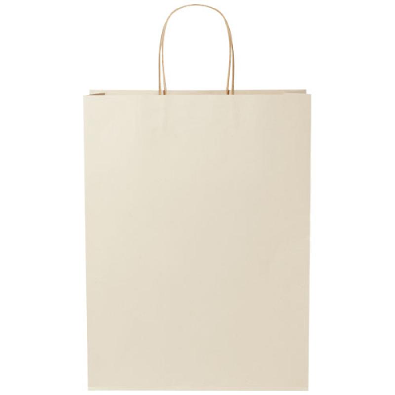 Bolsa de papel de residuos agrícolas 150 g/m2 con asas de papel retorcido, XXL