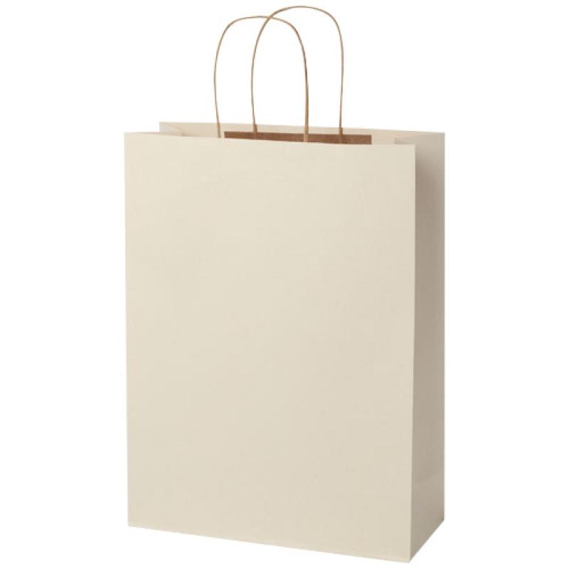 Bolsa de papel de residuos agrícolas 150 g/m2 con asas de papel retorcido, XXL