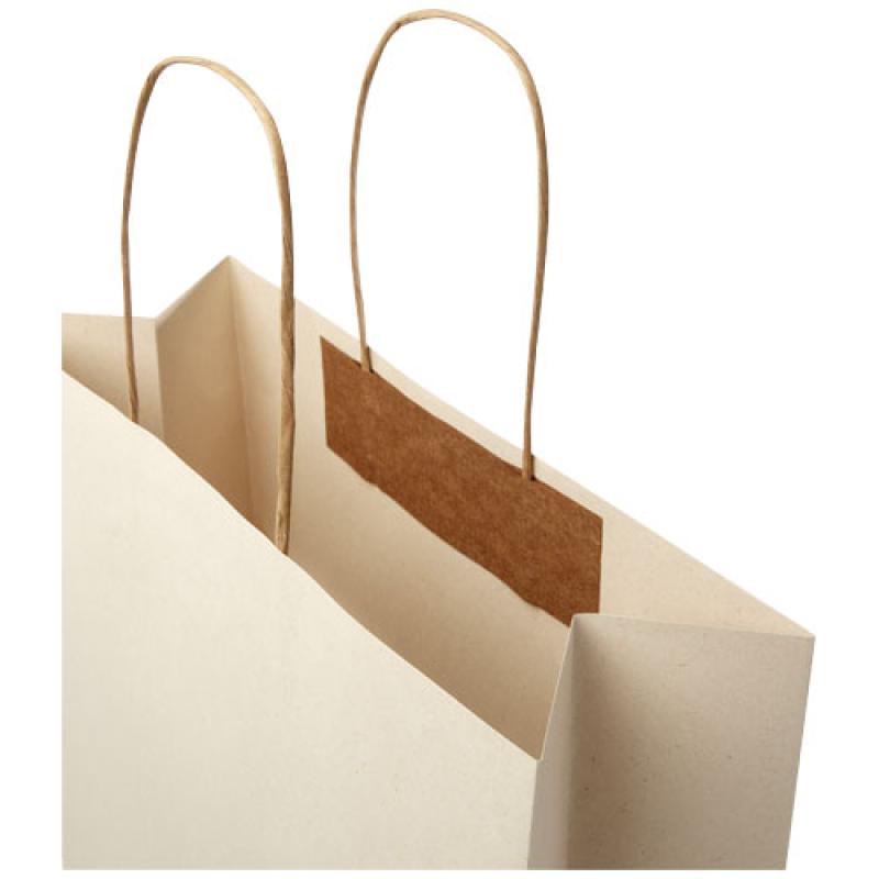 Bolsa de papel de residuos agrícolas 150 g/m2 con asas de papel retorcido, XXL