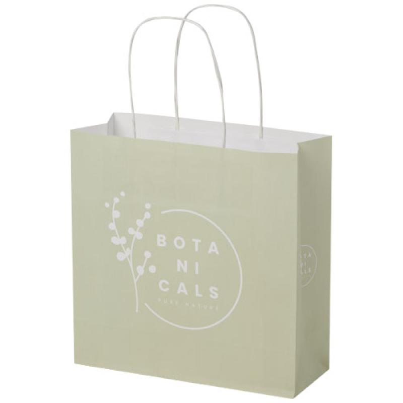 Bolsa de papel kraft 120 g/m2 con asas de papel retorcido, pequeña