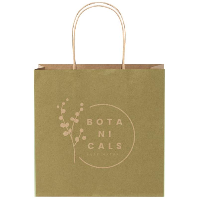 Bolsa de papel kraft 120 g/m2 con asas de papel retorcido, pequeña