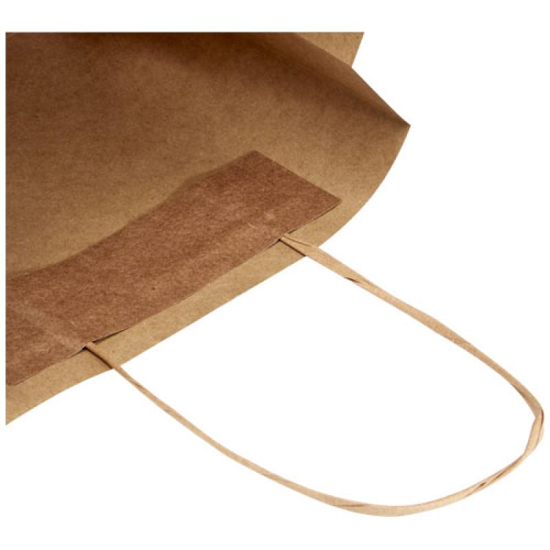 Bolsa de papel kraft 120 g/m2 con asas de papel retorcido, pequeña