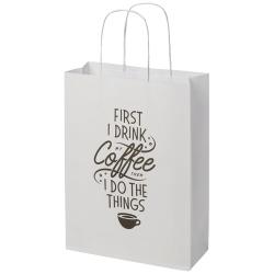 Bolsa de papel kraft 120 g/m2 con asas de papel retorcido, mediana