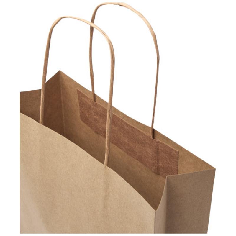 Bolsa de papel kraft 120 g/m2 con asas de papel retorcido, mediana