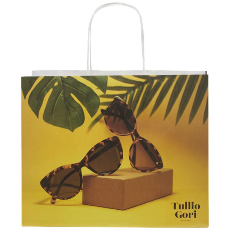 Bolsa de papel kraft 120 g/m2 con asas de papel retorcido, grande