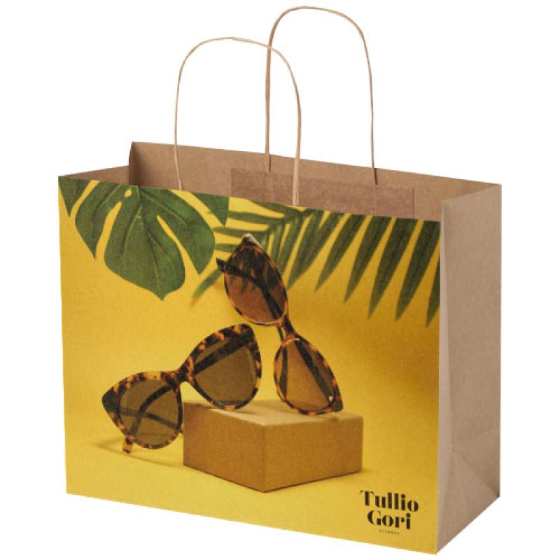 Bolsa de papel kraft 120 g/m2 con asas de papel retorcido, grande