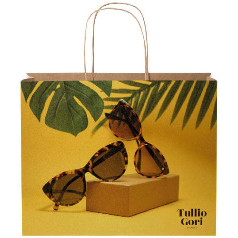 Bolsa de papel kraft 120 g/m2 con asas de papel retorcido, grande