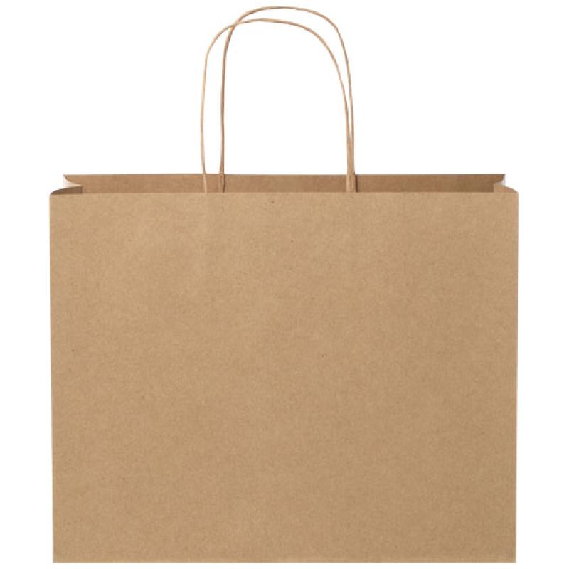 Bolsa de papel kraft 120 g/m2 con asas de papel retorcido, grande