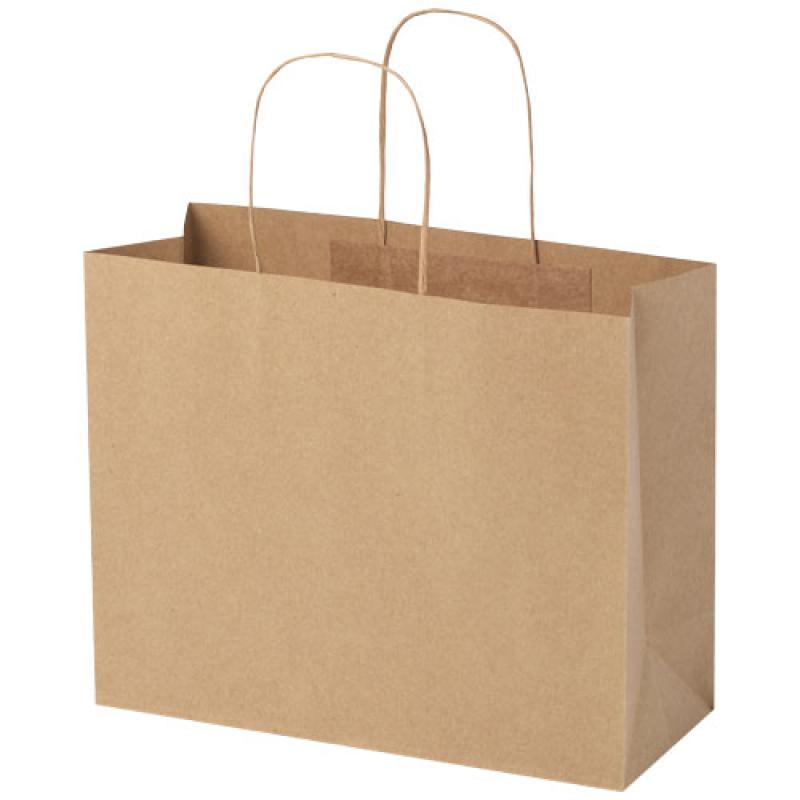 Bolsa de papel kraft 120 g/m2 con asas de papel retorcido, grande