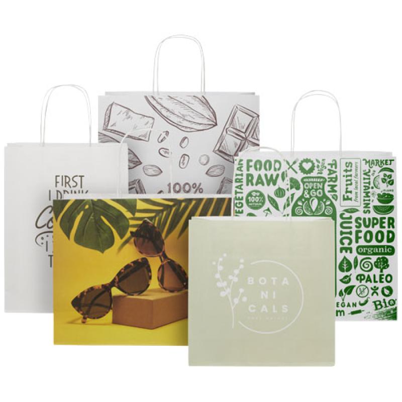 Bolsa de papel kraft 120 g/m2 con asas de papel retorcido, XL