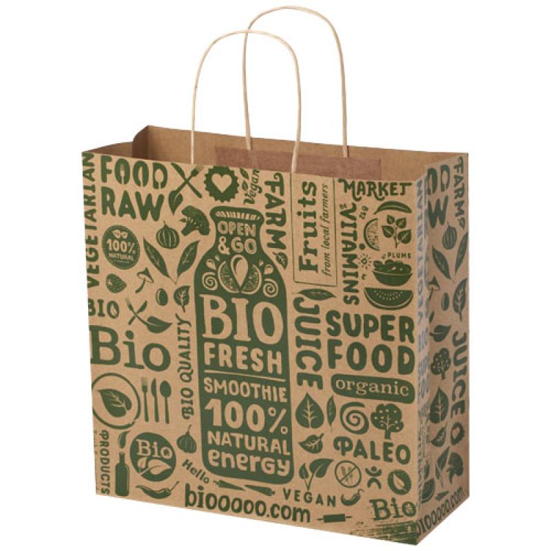 Bolsa de papel kraft 120 g/m2 con asas de papel retorcido, XL