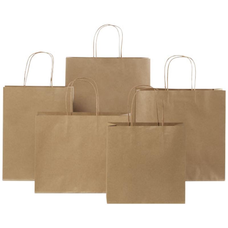 Bolsa de papel kraft 120 g/m2 con asas de papel retorcido, XL