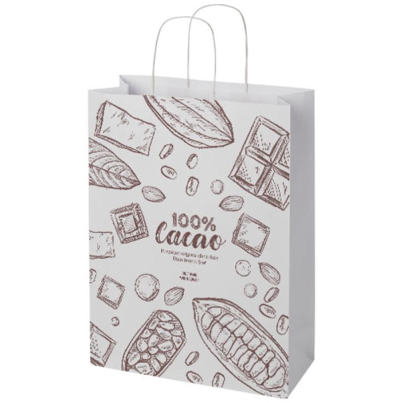 Bolsa de papel kraft 120 g/m2 con asas de papel retorcido, XXL
