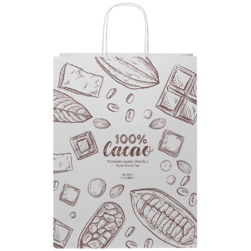 Bolsa de papel kraft 120 g/m2 con asas de papel retorcido, XXL