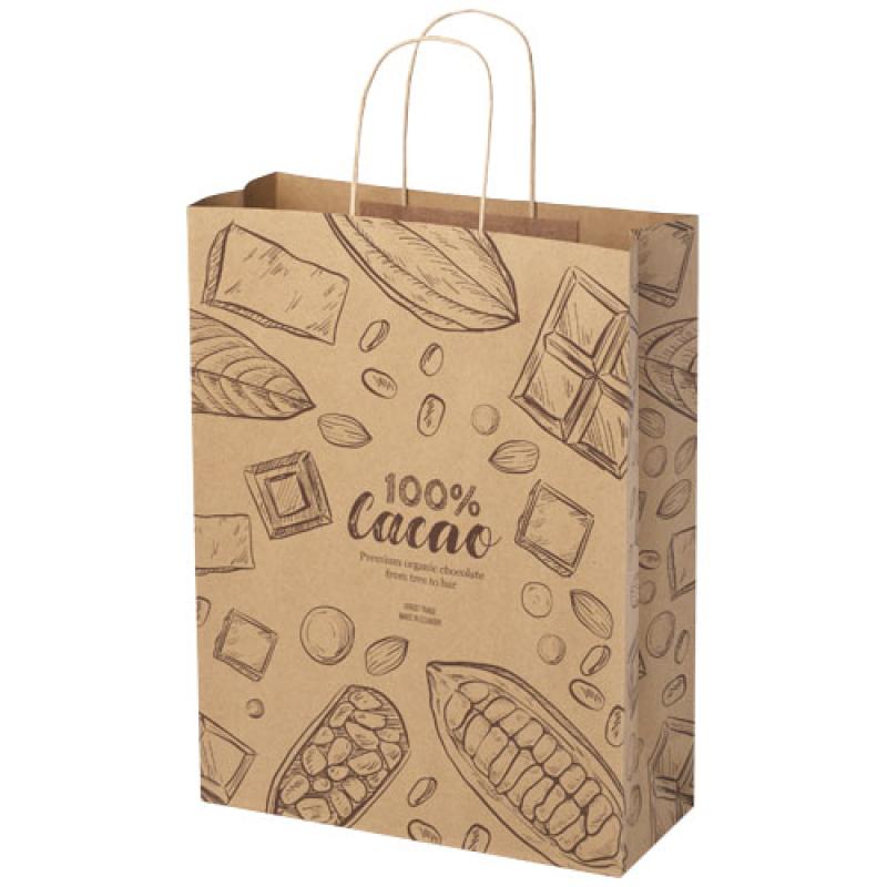 Bolsa de papel kraft 120 g/m2 con asas de papel retorcido, XXL