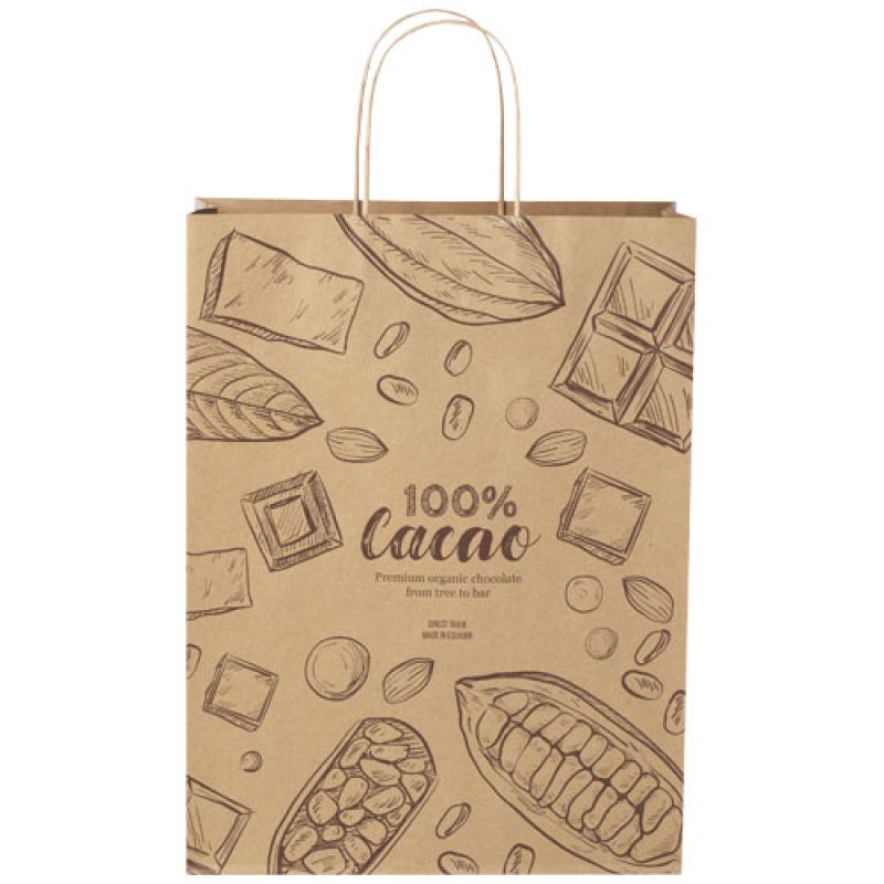Bolsa de papel kraft 120 g/m2 con asas de papel retorcido, XXL