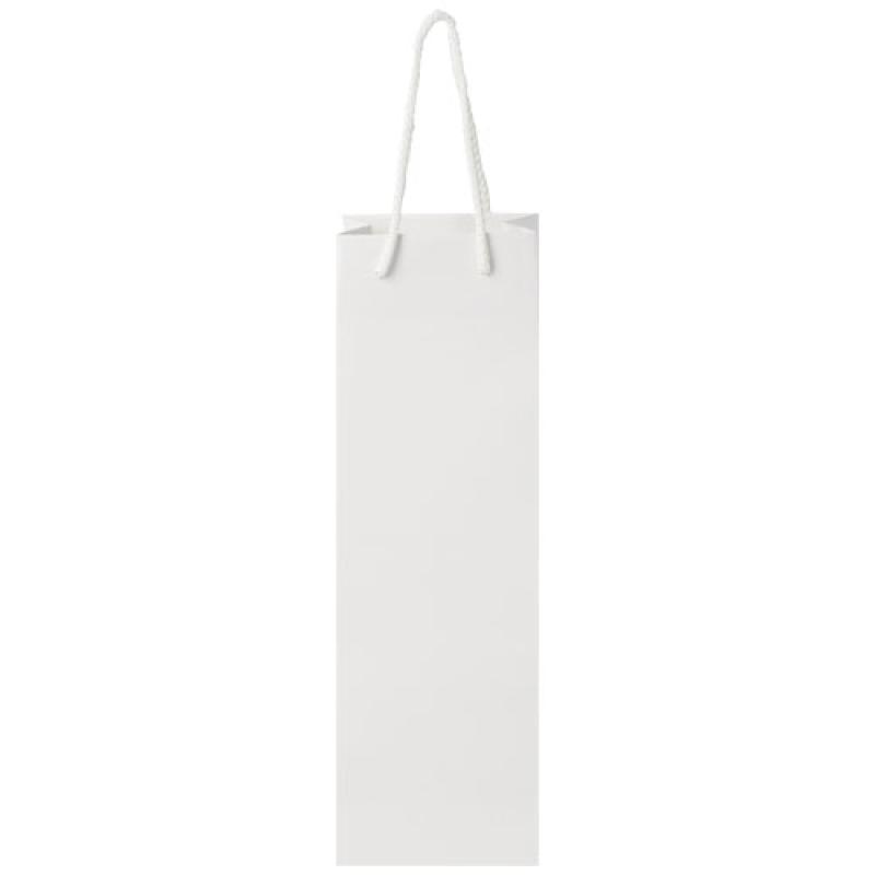 Bolsa para botella de vino de papel integra 170 g/m2 hecha a mano con asas de plástico