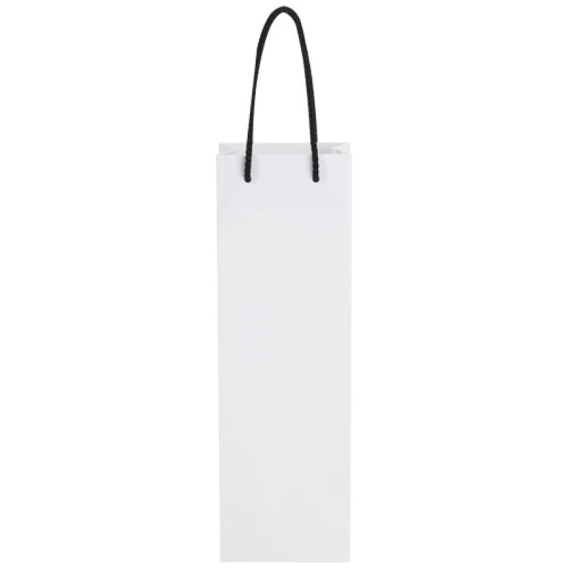 Bolsa para botella de vino de papel integra 170 g/m2 hecha a mano con asas de plástico