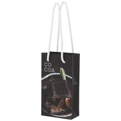 Bolsa de papel integra 170 g/m2 hecha a mano con asas de plástico, pequeña