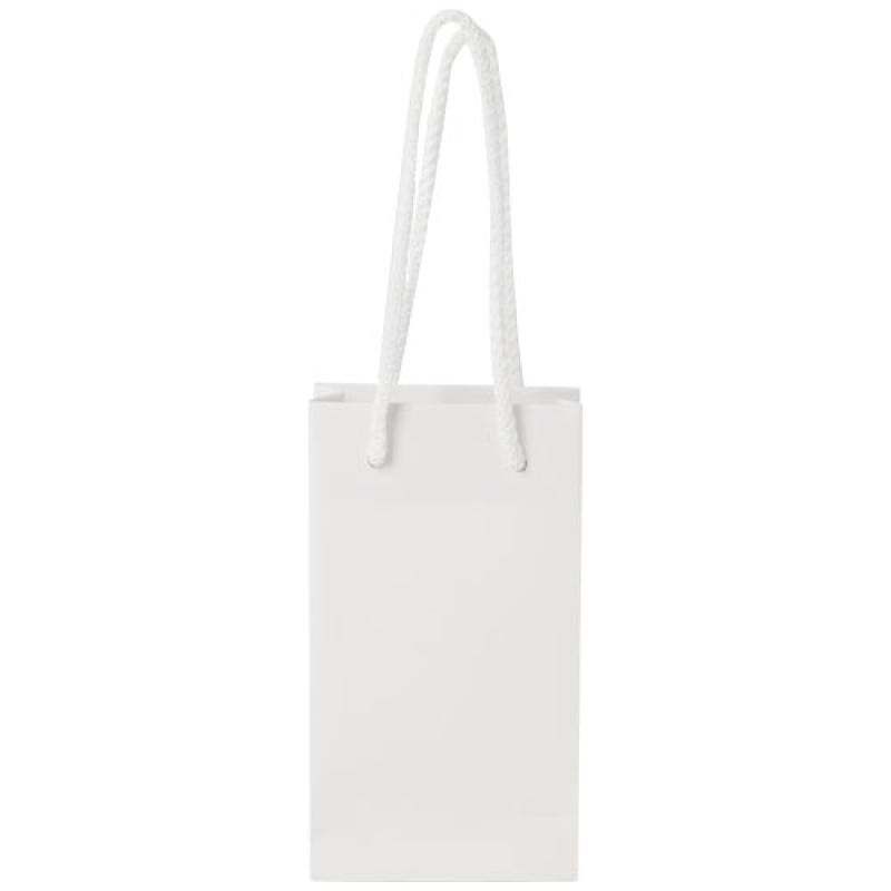 Bolsa de papel integra 170 g/m2 hecha a mano con asas de plástico, pequeña