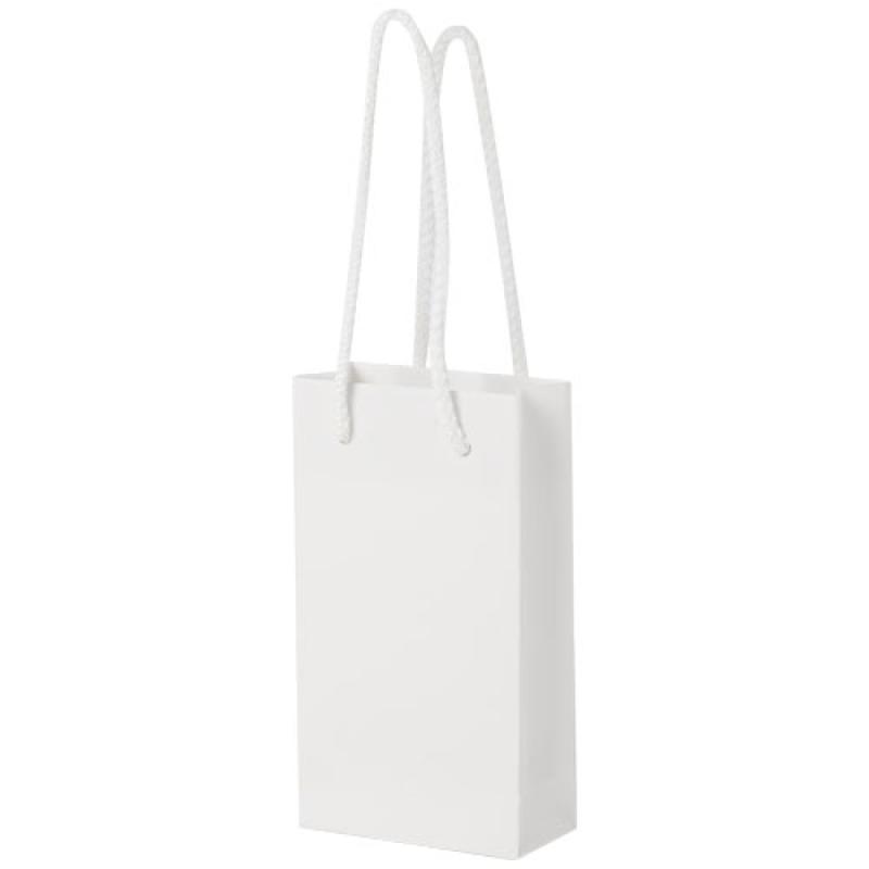 Bolsa de papel integra 170 g/m2 hecha a mano con asas de plástico, pequeña