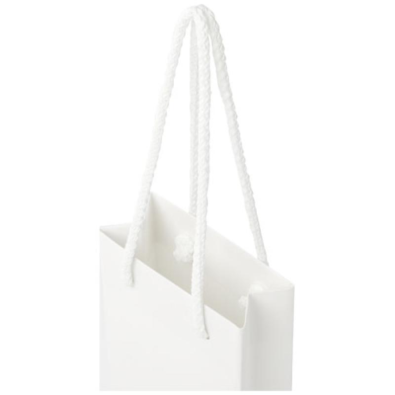 Bolsa de papel integra 170 g/m2 hecha a mano con asas de plástico, pequeña