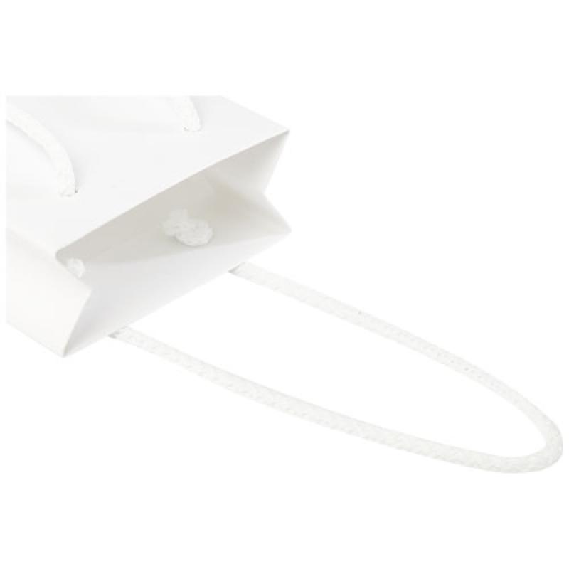 Bolsa de papel integra 170 g/m2 hecha a mano con asas de plástico, pequeña