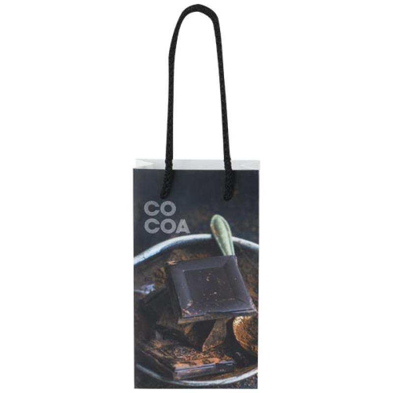 Bolsa de papel integra 170 g/m2 hecha a mano con asas de plástico, pequeña