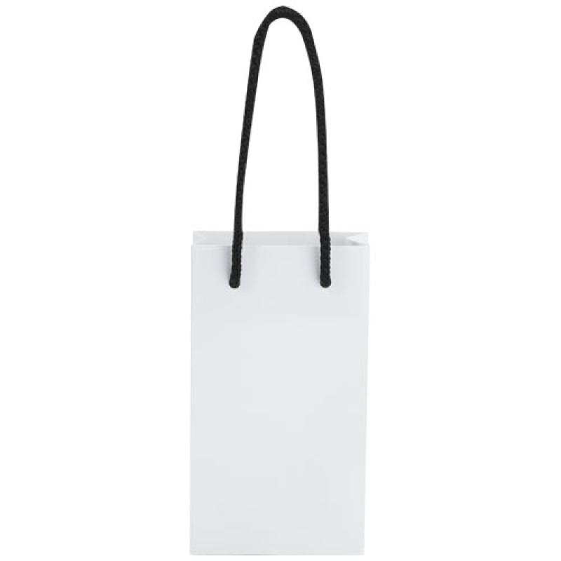 Bolsa de papel integra 170 g/m2 hecha a mano con asas de plástico, pequeña