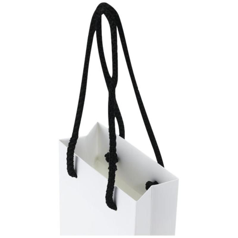Bolsa de papel integra 170 g/m2 hecha a mano con asas de plástico, pequeña