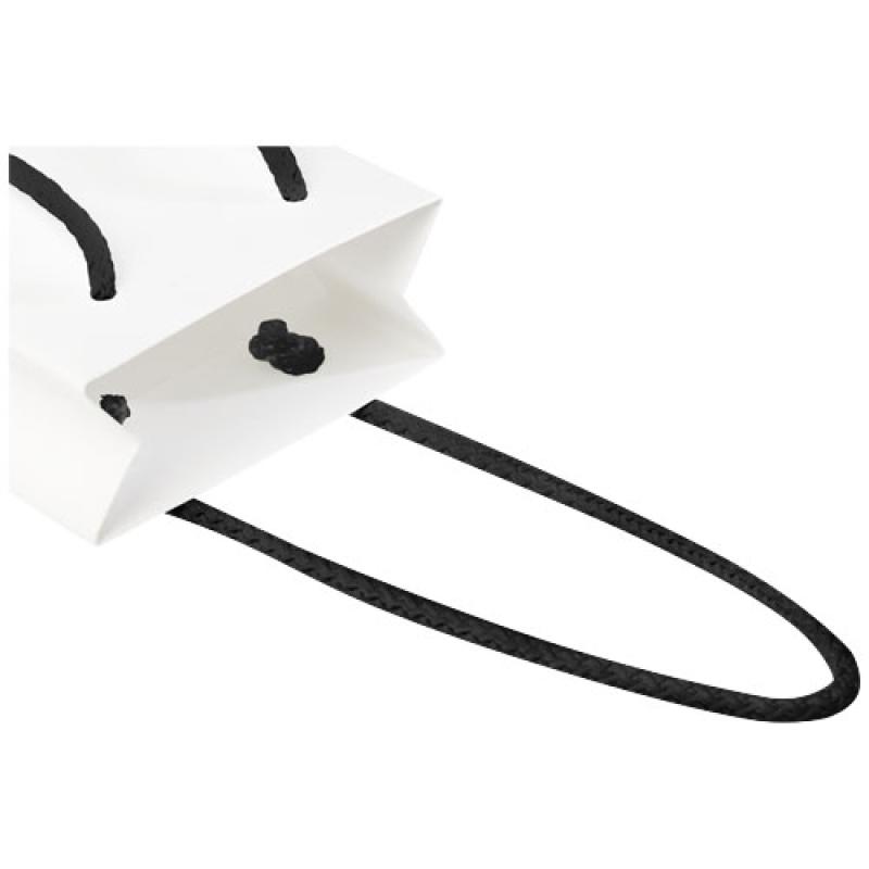 Bolsa de papel integra 170 g/m2 hecha a mano con asas de plástico, pequeña